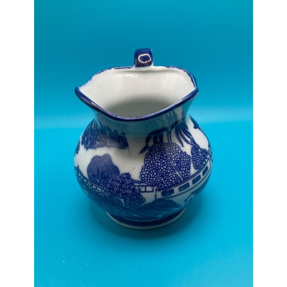 Vintage Grandma Core Country Oriental Creamer  4.5" Colorful Design Pitcher - Picture 1 of 6